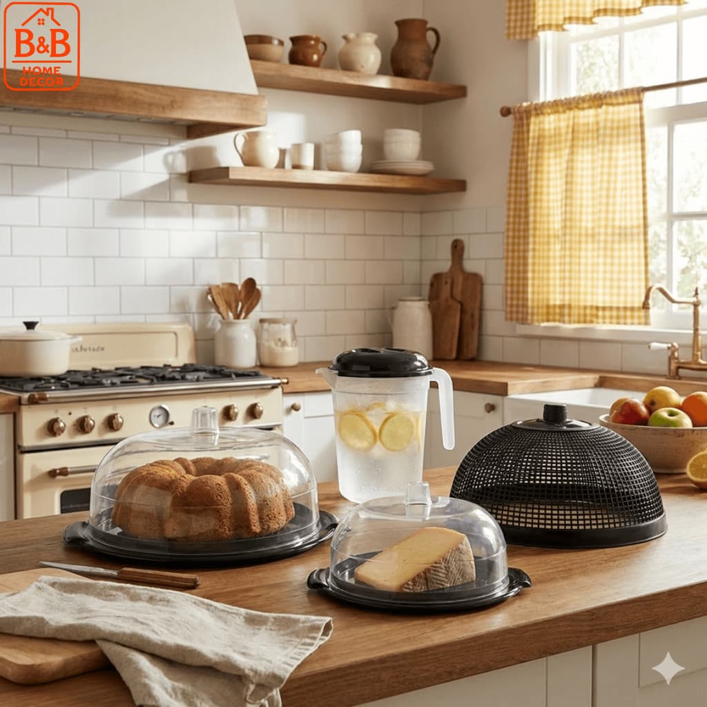 Kit Cozinha Mesa Posta Completo com Porta Bolo Queijeira e Jarra 1,2L Decoração Elegante