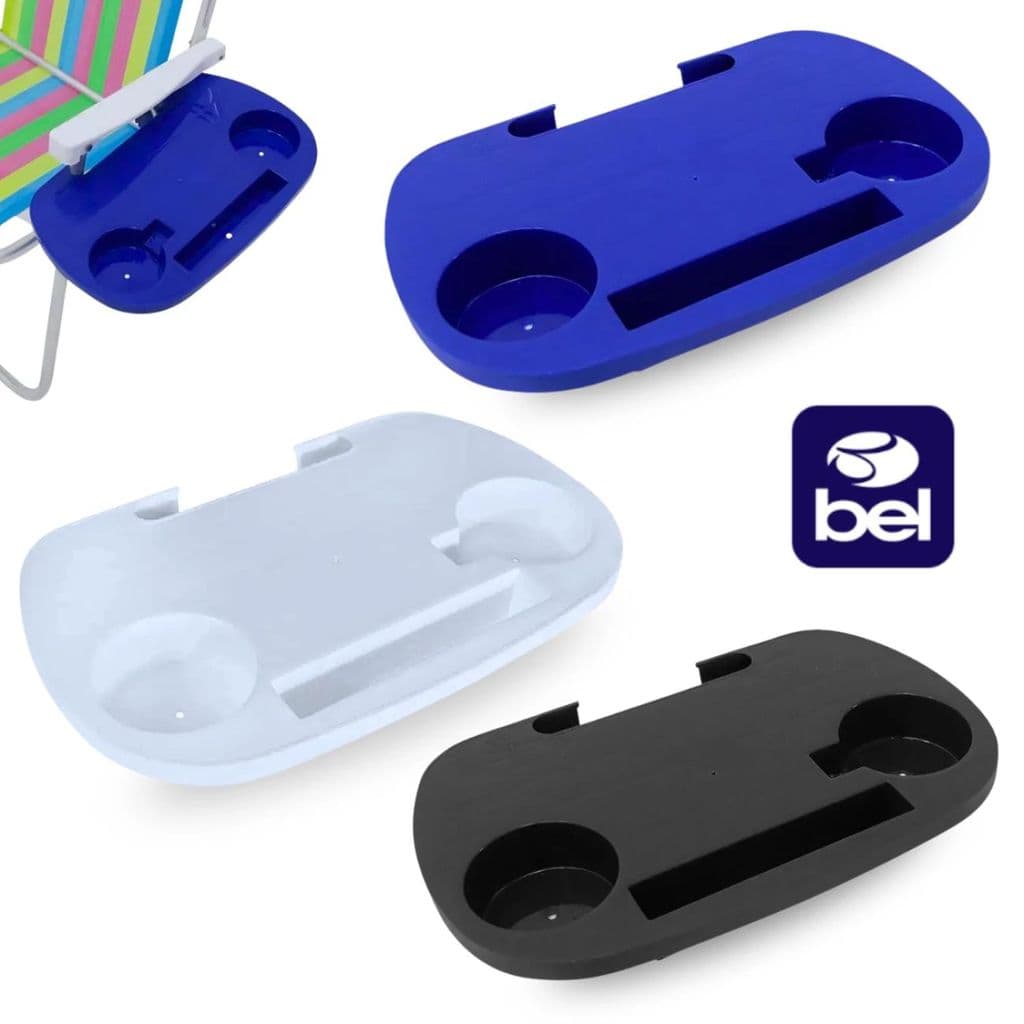 Mesa Portátil Lateral para Cadeira de Praia com Porta Copos Bel / Diversas Cores