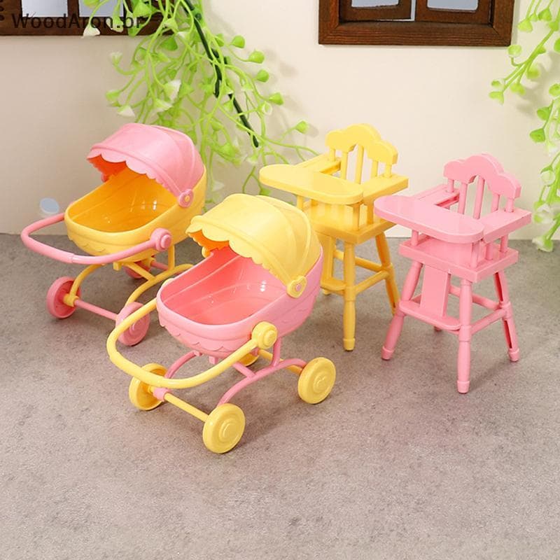 WoodAron 1 Conjunto Mini Bebê Para Carrinho De Boneca Trolle Mesas De Jantar Infantis Brinquedo Casa De Bonecas Simulaçã