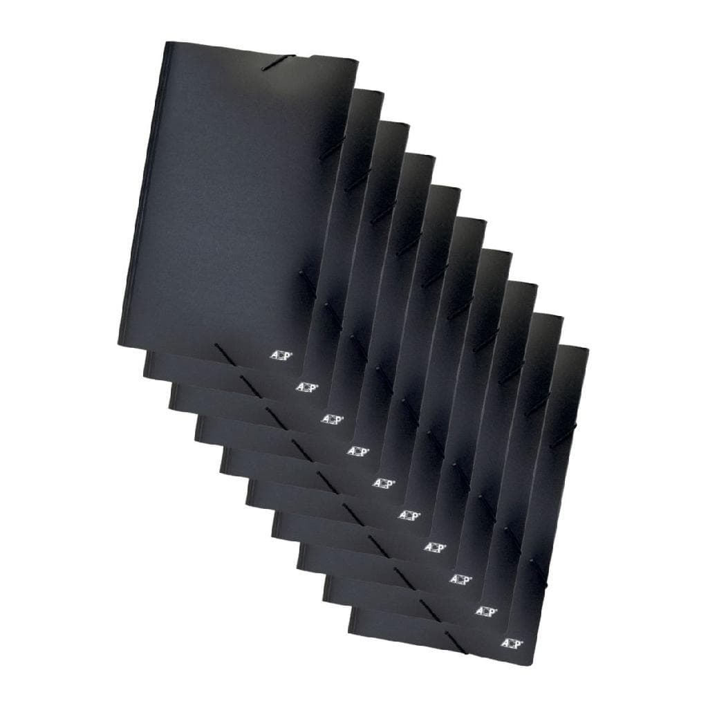 Kit Pasta Aba Elastica Oficio Linha Black Preta 10und ACP