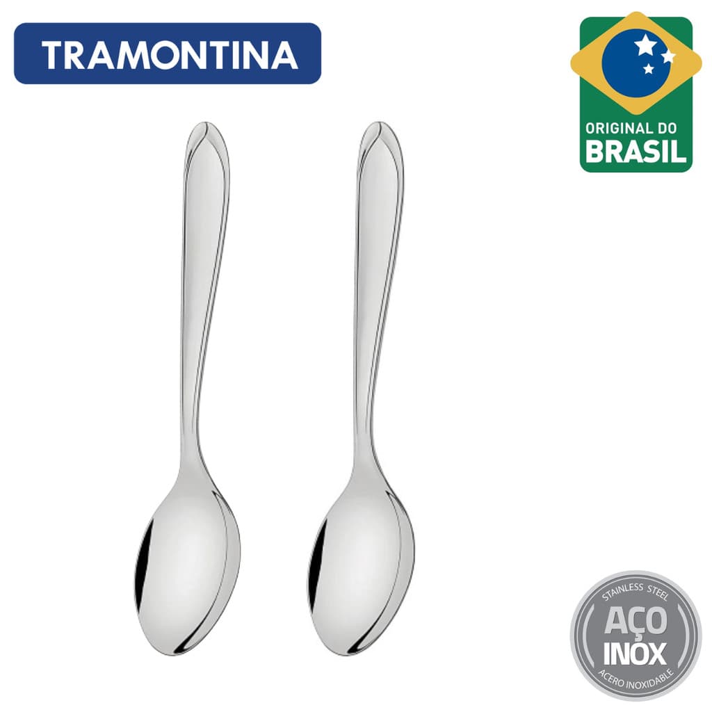 Kit 2 Colheres de Arroz Tramontina Laguna Aço Inox Original