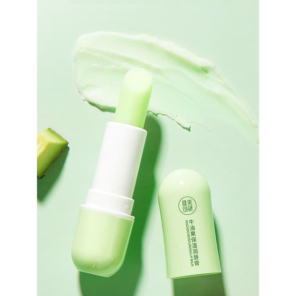 Bálsamo labial de abacate feminino masculino incolor hidratante hidratante Anti-secagem linhas labiais esfoliante batom