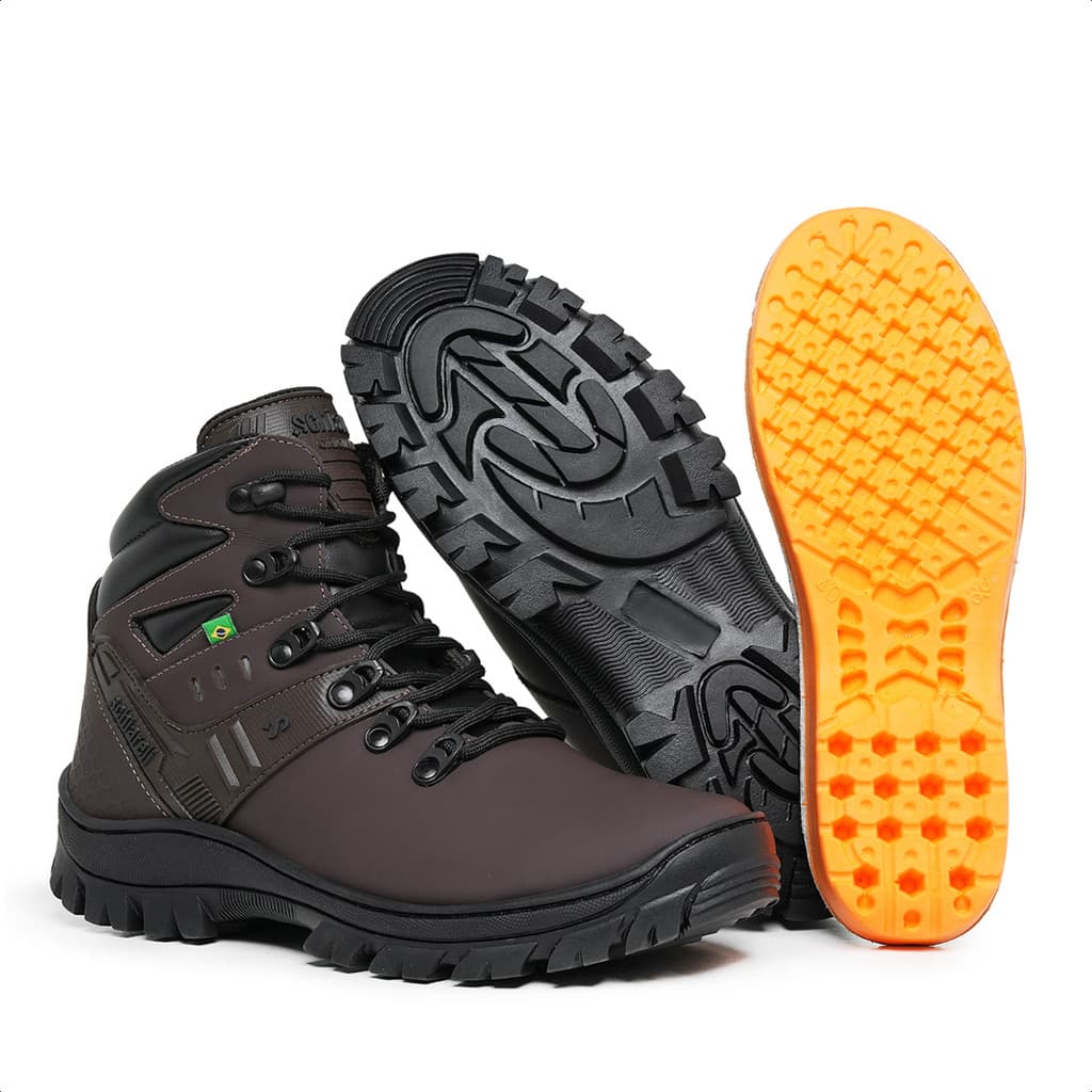 Bota Coturno Adventure Masculina Militar Tática Casual Resistente Couro Legítimo 710