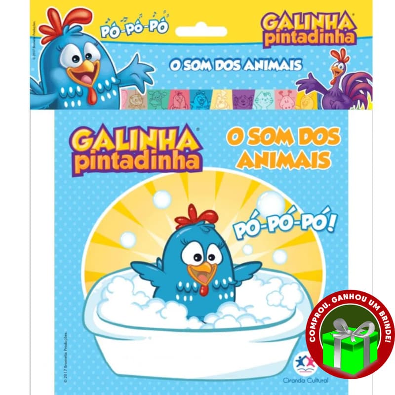 Livro Banho Galinha Pintadinha O Som dos Animais Crianças Filhos Infantil Desenho História Brincar
