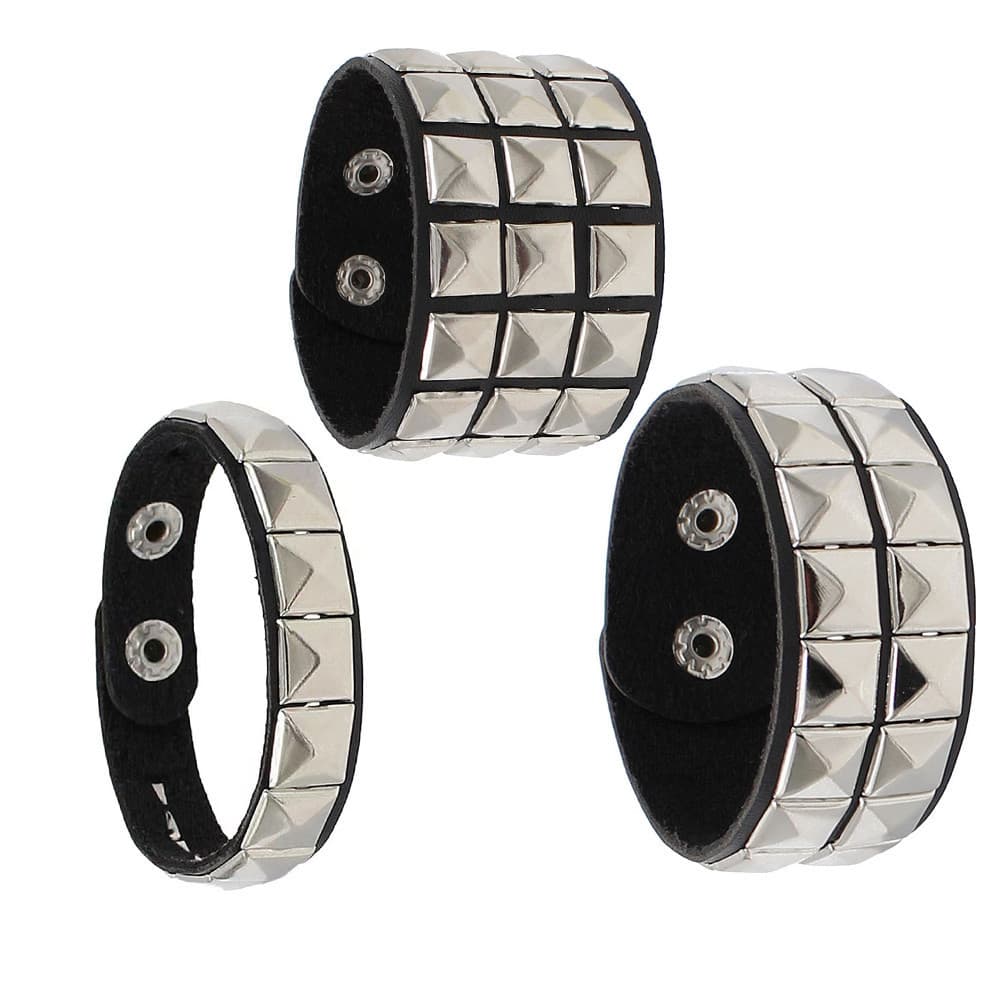 Pulseiras De Couro Punk Para Homens E Mulheres Pulseira Goth Rock Manga Unissex Acessórios De Festa