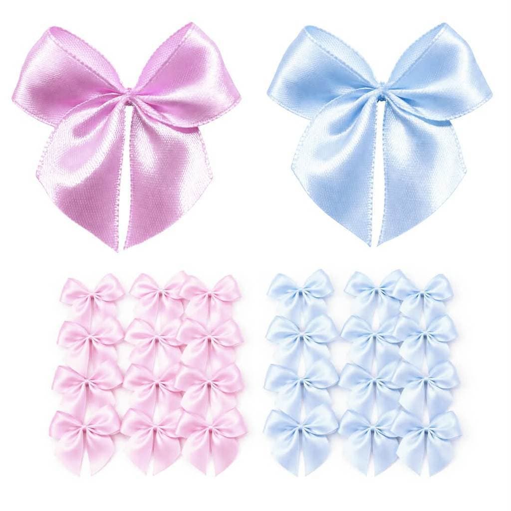 Laço Azul e Rosa em Cetim 20/40/100 UNIDADES - nº5 - 5 cm COM FITA PARA AMARRAR