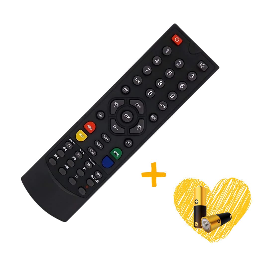 Controle Compatível com GLOBAL SAT Gs111 Gs300 Gs330 HDTV TVs | Reposição |+ Pilhas