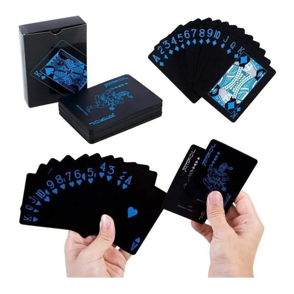 Baralho Black Luxo À Prova D'água Poker Mágica Truco Cartas Em Plástico PVC Profissional 🃏🖤💦