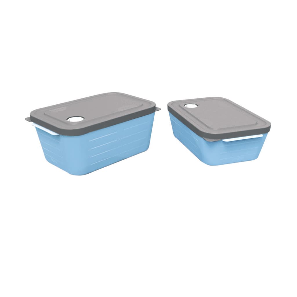 2 Potes em Plástico com Válvula para Micro-ondas 600ml e 1L