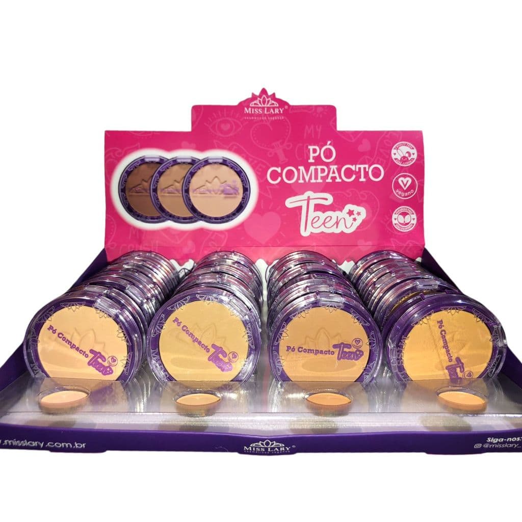 Pó Compacto Cosméticos Veganos Miss Lary Teen 1 Uniade