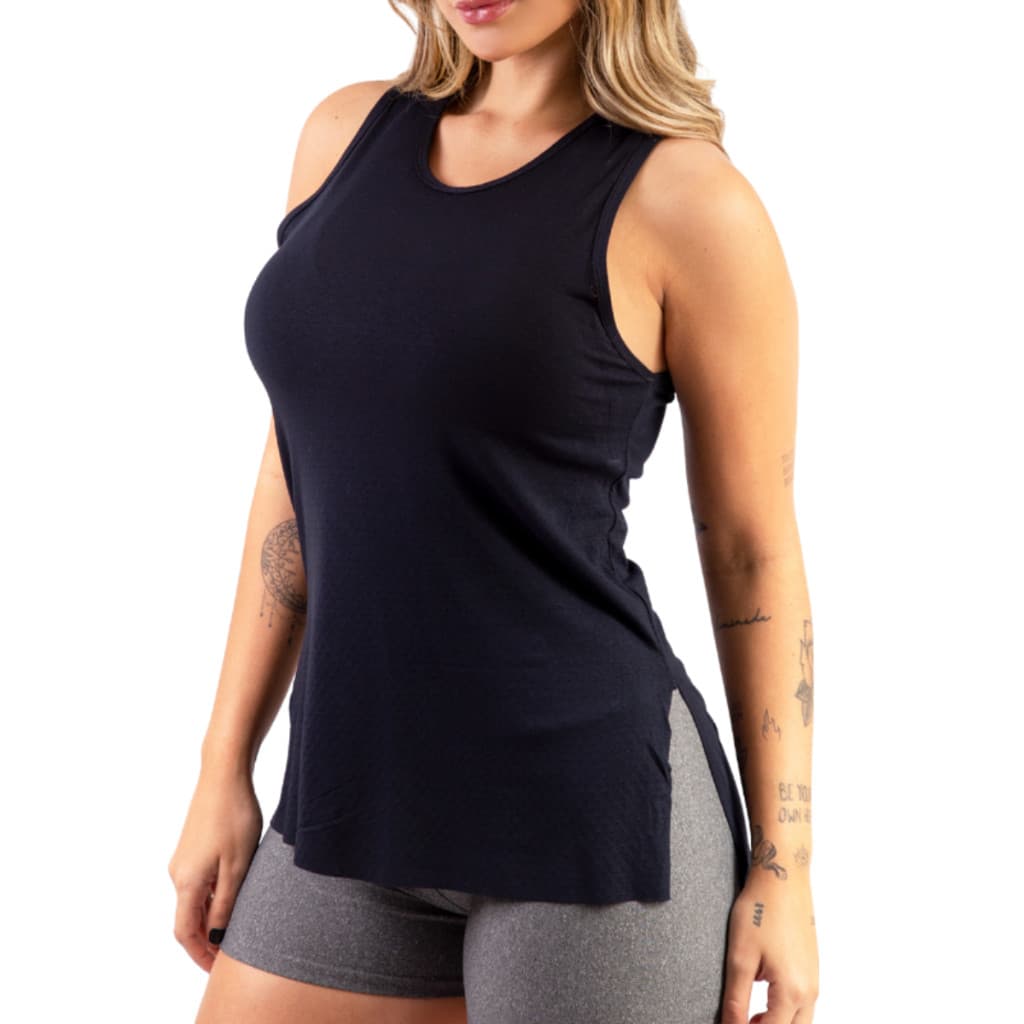 Regata Feminina Para Academia Longa Tapa Bumbum Blusa Longa