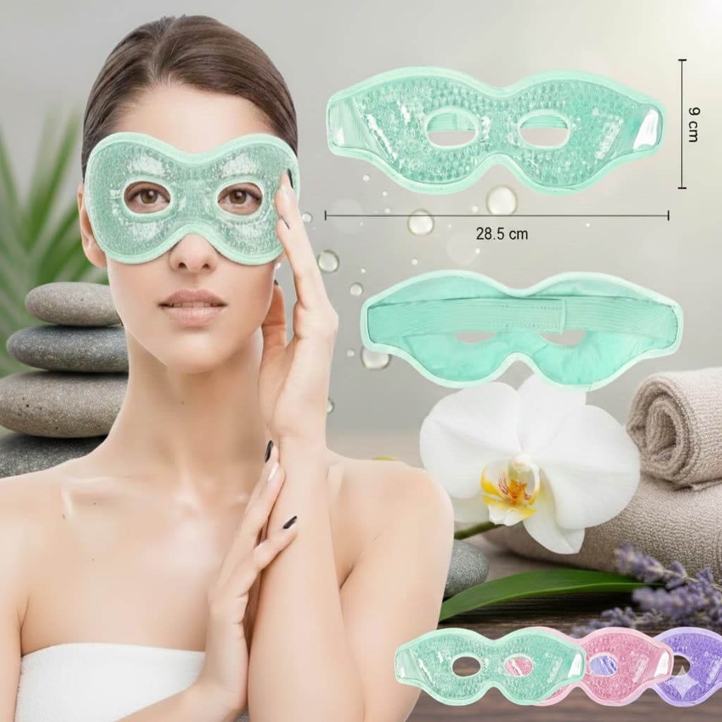 Máscara Térmica Facial em Gel Para Olhos Quente/Fria Alívio e Relaxamento Reutilizável P.QIU