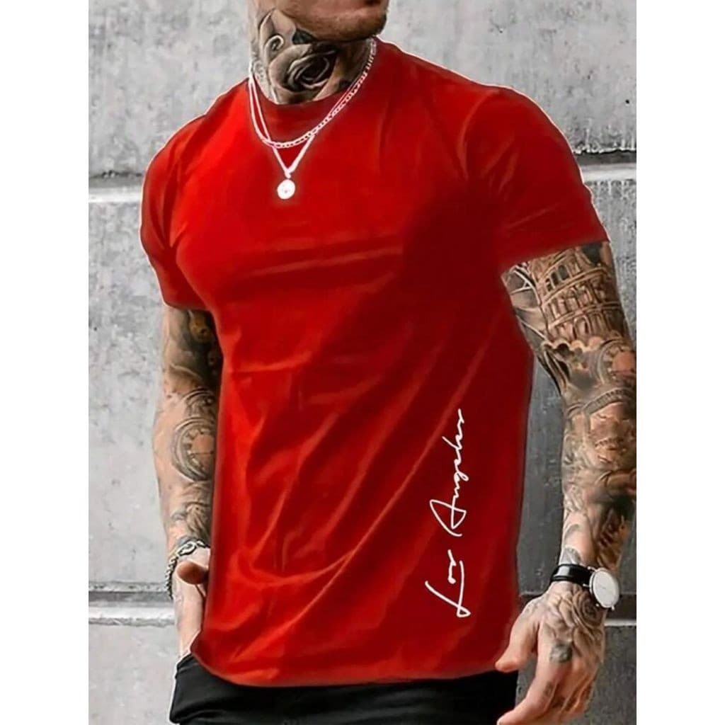 Camiseta Masculina Camisa Estampada Los Angeles City 100% Algodão Premium Malha 30.1