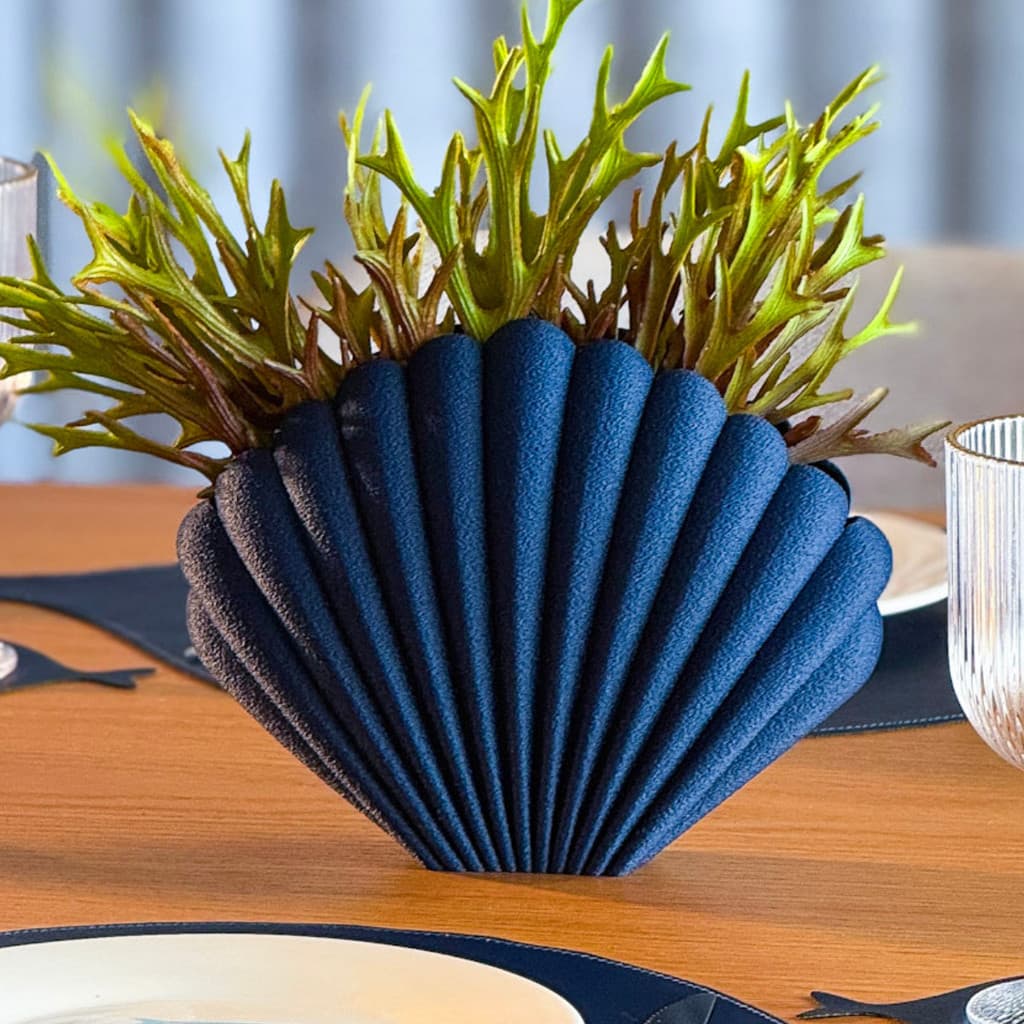 Vaso em Formato de Concha Azul Marinho - Coleção Peixes
