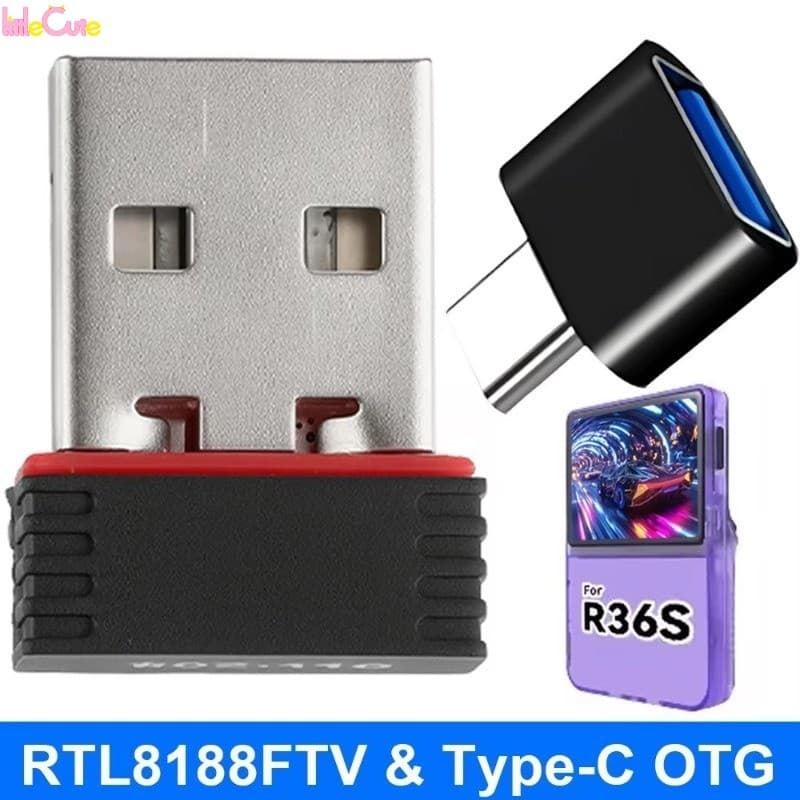 2-1 Conjunto Para Adaptador WiFi USB R36S-Acessórios Conversores De Alta Velocidade-Mini Dongle-Console De Jogos Portáti