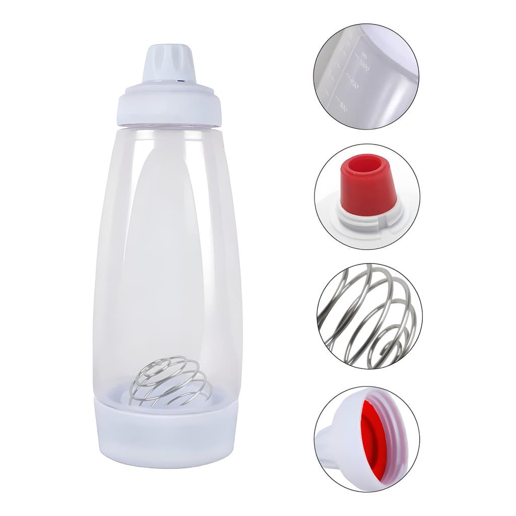 Garrafa Dosador Manual Branco 1l Para Massa De Panqueca, Cupcake E Waffle