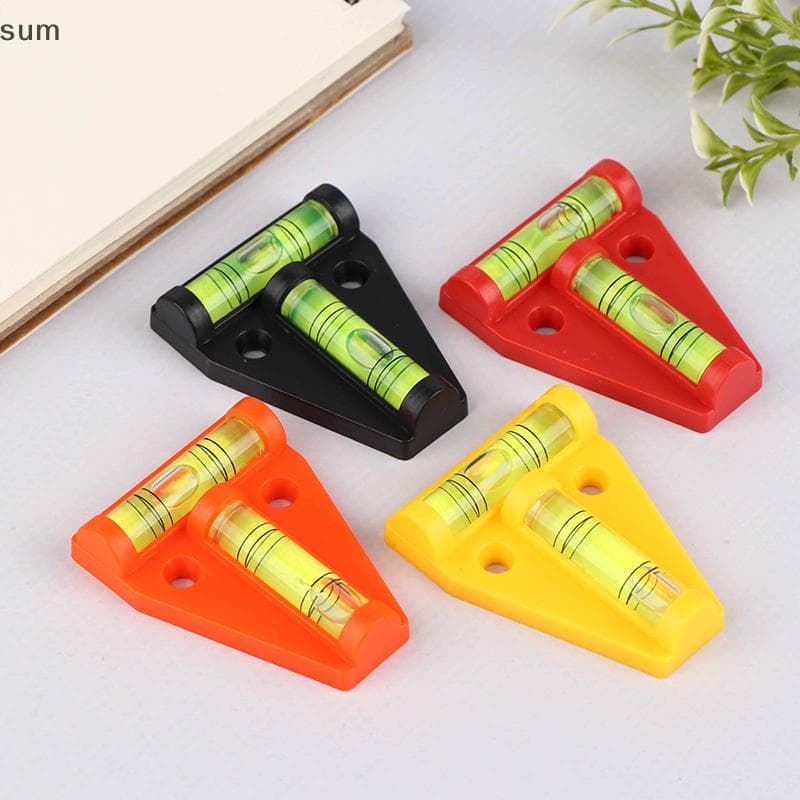 [sum] 2 Peças Mini Instrumento De Medição De Nível De Bolha Tipo T Triangular Ferramentas Plástico BR
