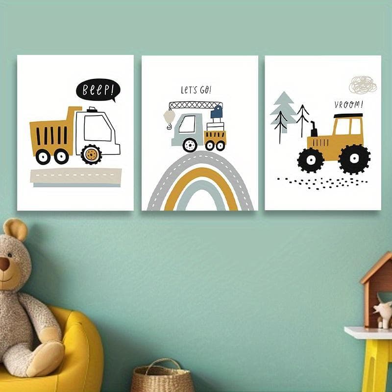 Quadros Decorativos Carros Caminhão trator Infantil Desenho