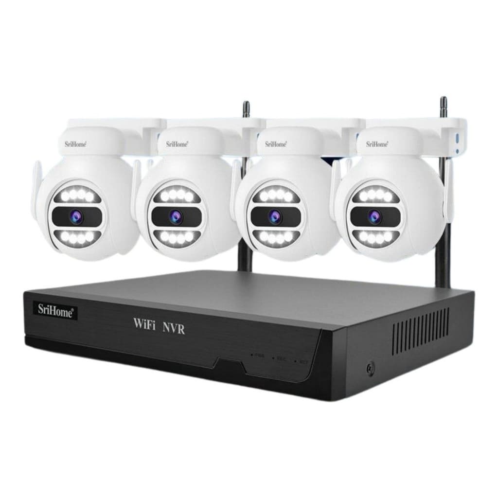 Kit 4 Câmeras Nvr Vídeo Hd 4 Mp Wi-fi À Prova D'água Sem Fio NVS001