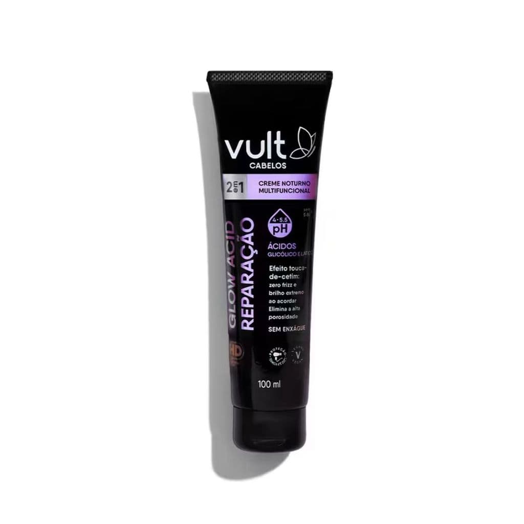 Creme Noturno Multifuncional 2 em 1 Vult Glow Acid Reparação 150ml - Hidratação Intensa - Nutrição Profunda