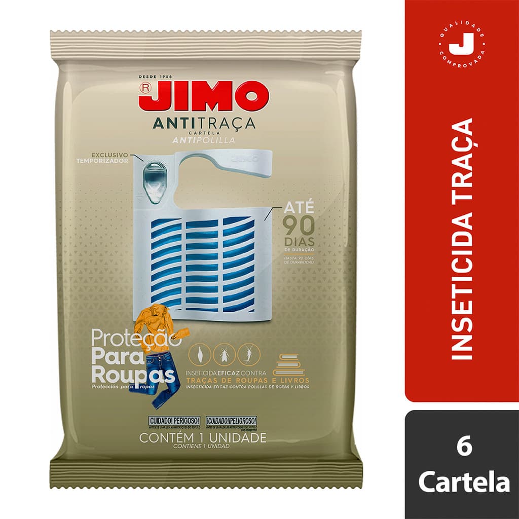 Anti Traça Jimo Kit 6 Cartela Para Armários com Temporizador 90 Dias