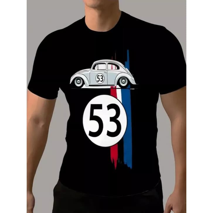 Camiseta masculina estilosa luxo "fusca 53" blusa masculina peruana camisa streetwear 100% algodão