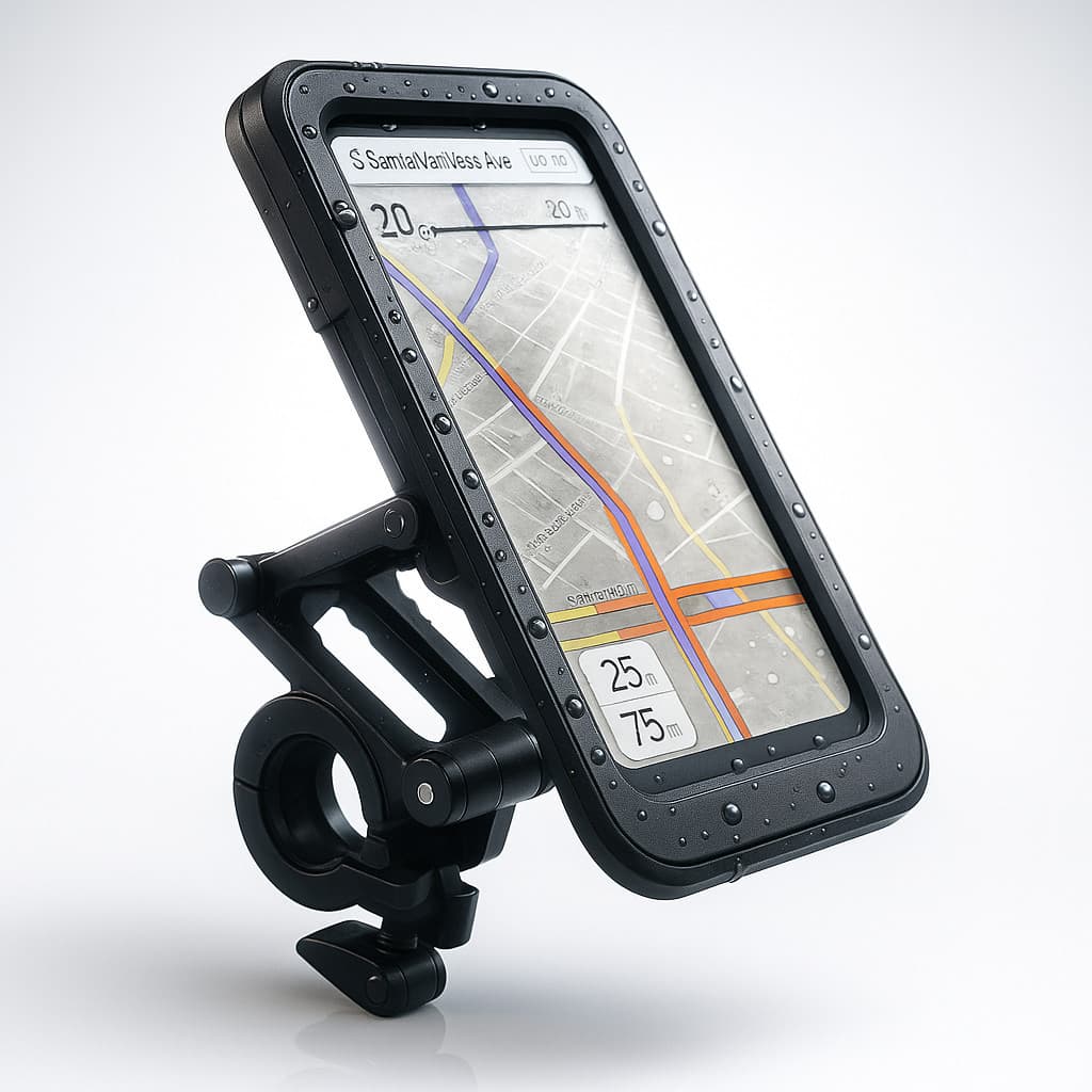 Suporte de Celular Moto E Bike Á Prova Dágua 360° Articulado Antiqueda Universal Antifurto Titanium