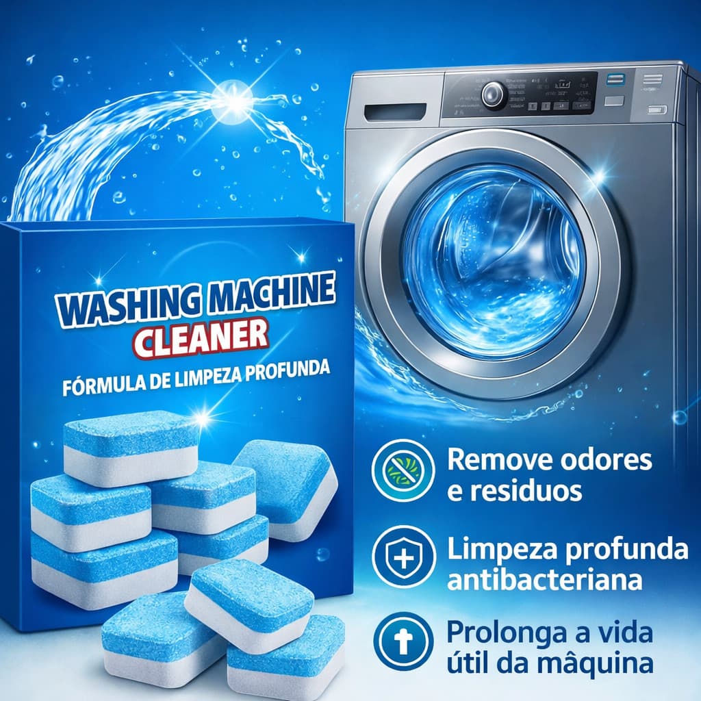 Kit 24 Limpador de máquina de lavar, comprimido efervescente sólido para remover manchas