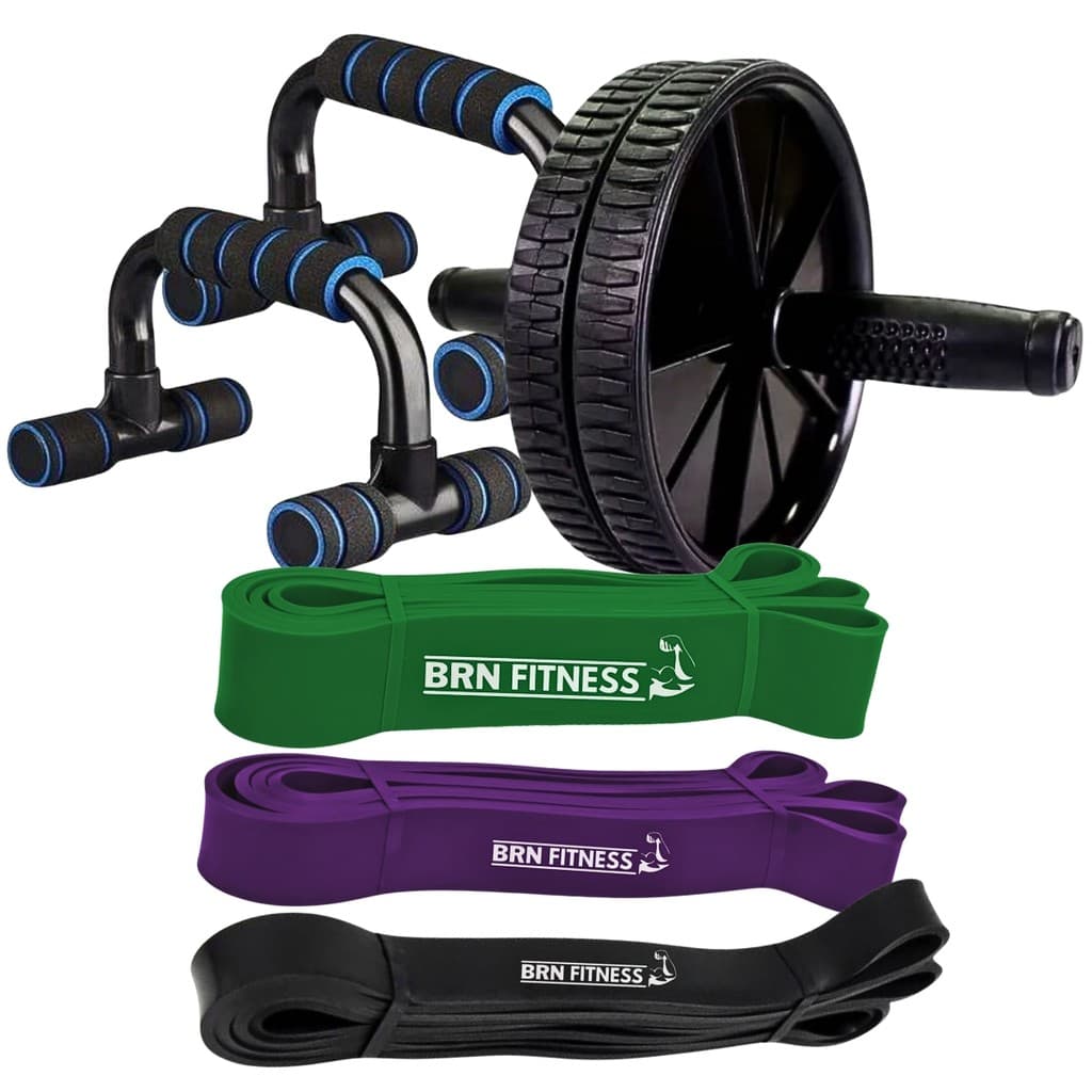 Roda + Barra Flexão + Superband Extra Pesado/Pesado/Moderado