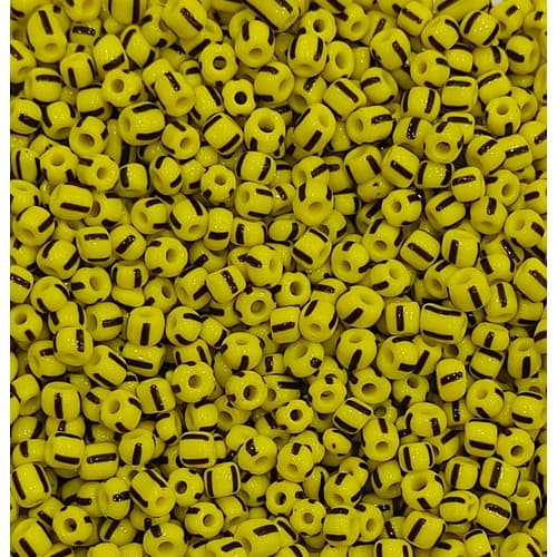 Miçanga Rajada Chinesa De Vidro 6/0 Amarelo/ Preto - 500g