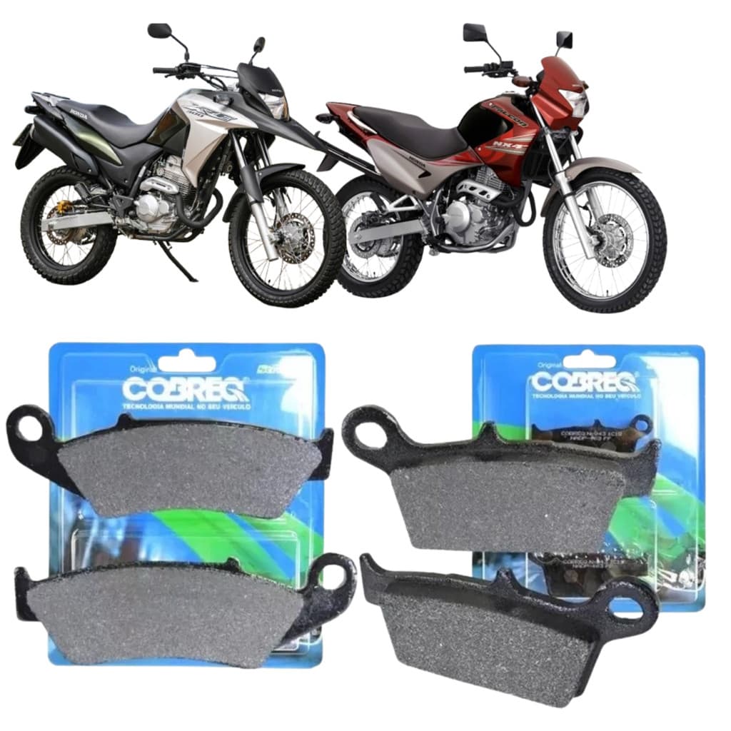 KIT Par De Pastilhas Freio Dianteira e Traseira Honda Xre300 S/ABS 2009 2010 2011 2012 2013 2014 2015 2016 2017 2018..