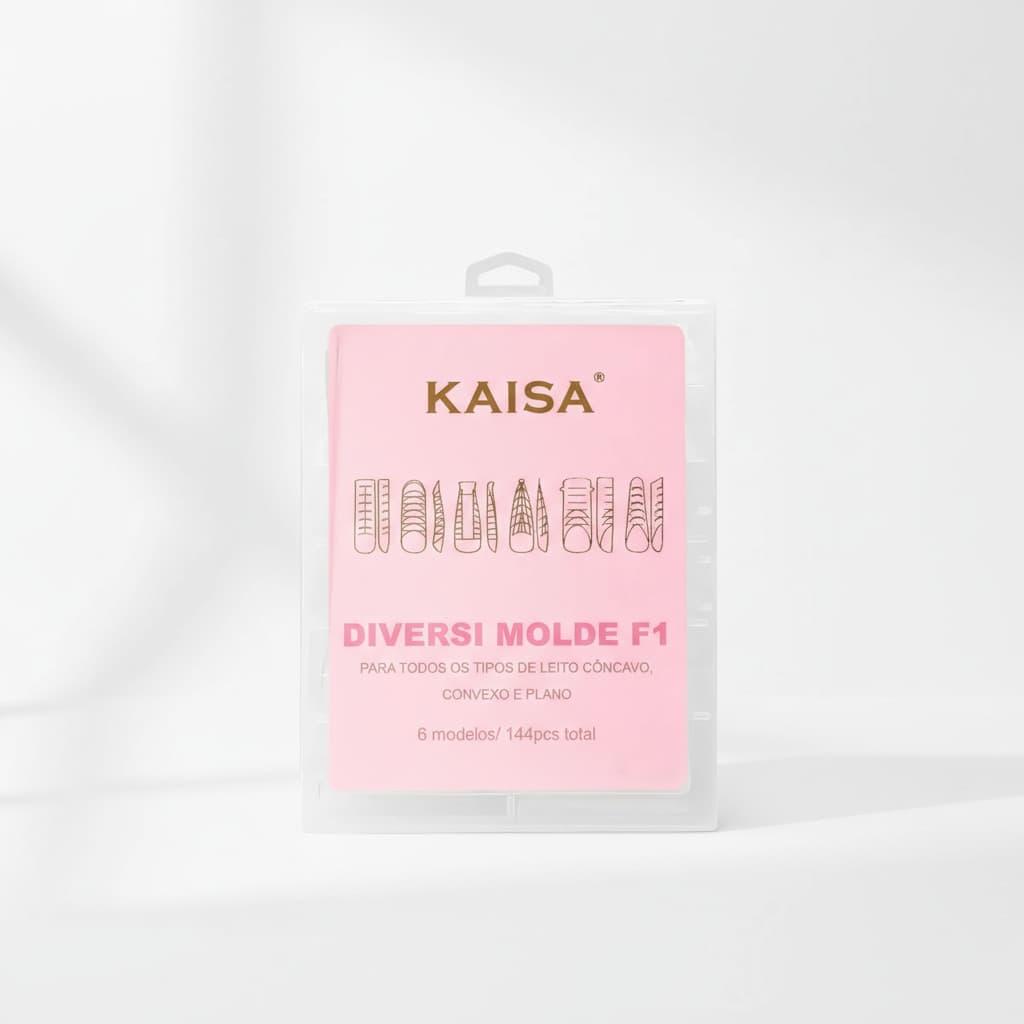 Molde F1 Kaisa Transparente com 6 Modelos – Para Alongamento em Gel e Acrílico