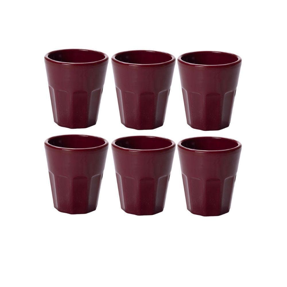 Kit 6 Copos Café Dose Vermelho 120 ml Licor Shot Aperitivo Tipo Americano Plasútil