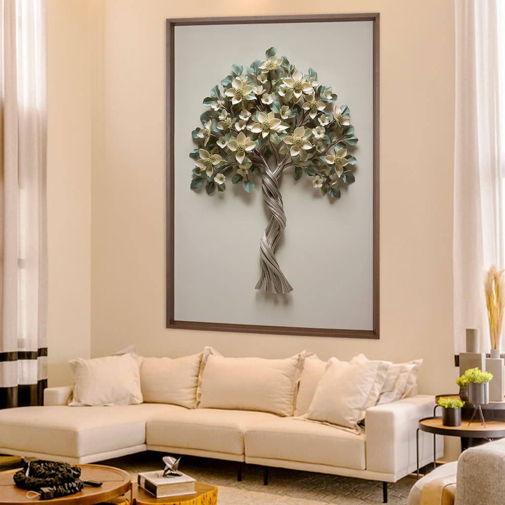 Quadro Decorativo Árvore Floral Moderna