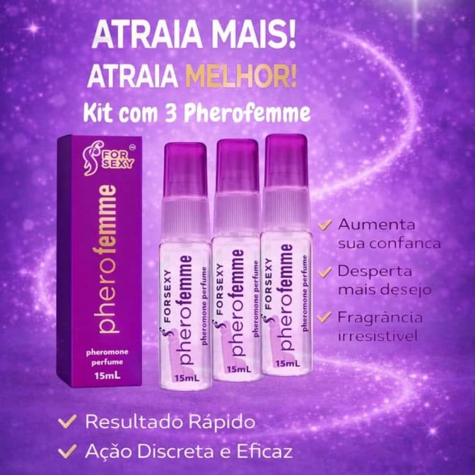 Pherofemme Atração Instantânea Kit 3 Unidades - Perfume Sedução