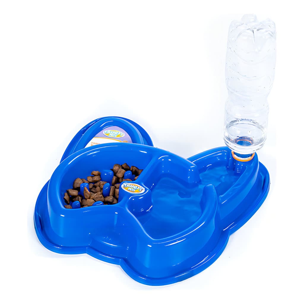 Bebedouro E Comedouro Para Cães Truqys Pet - Dogger 3em1 Cor Azul