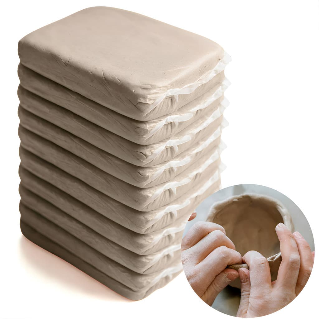 Kit 10kg Argila Natural De Modelar  Para Uso Escolar Artesanatos Esculturas