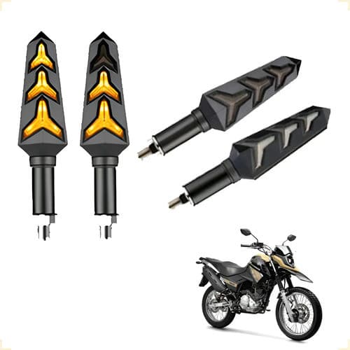 Kit 4 Setas Led Sequenciais Yamaha Xtz 150 Crosser 2014 2015 Preto