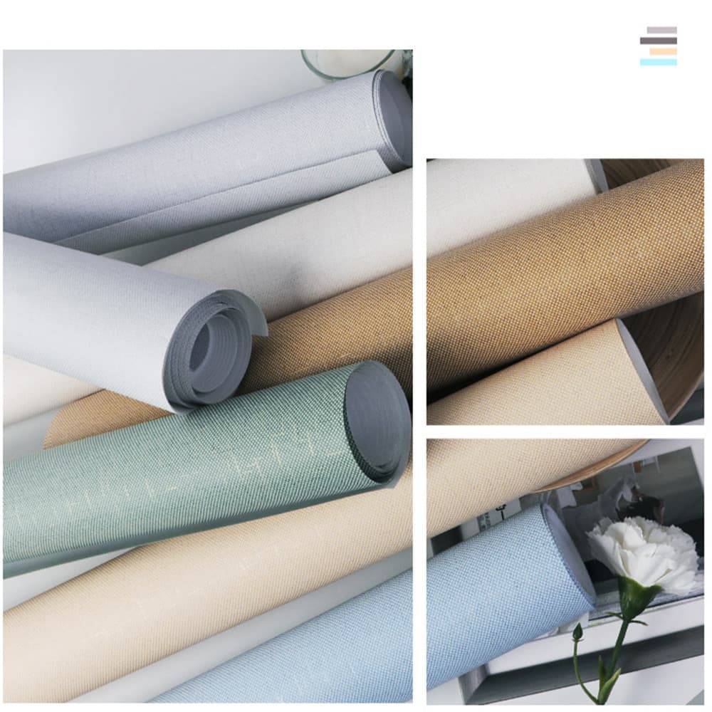 10 Rolos Papel de Parede Adesivo Textura Suave Linho 3M - 60cmx3m