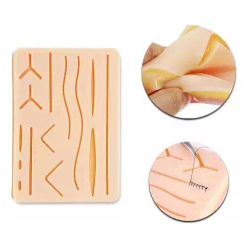 Simulador Pele Treinamento de Sutura Silicone Pratica Profissional Realista para Estudantes de Medicina e Enfermagem