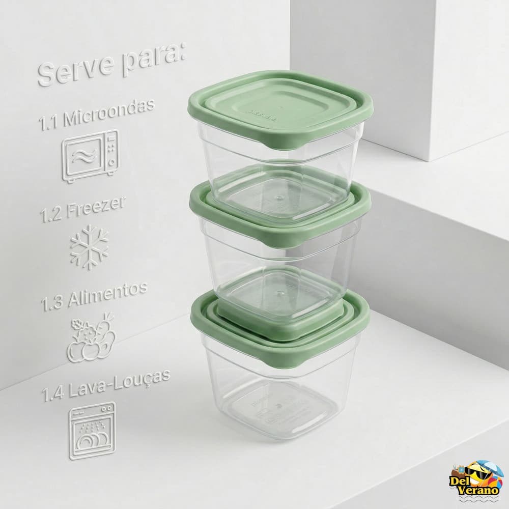 Kit 4 Pote Organizador Plasvale 530ml Plástico Transparente