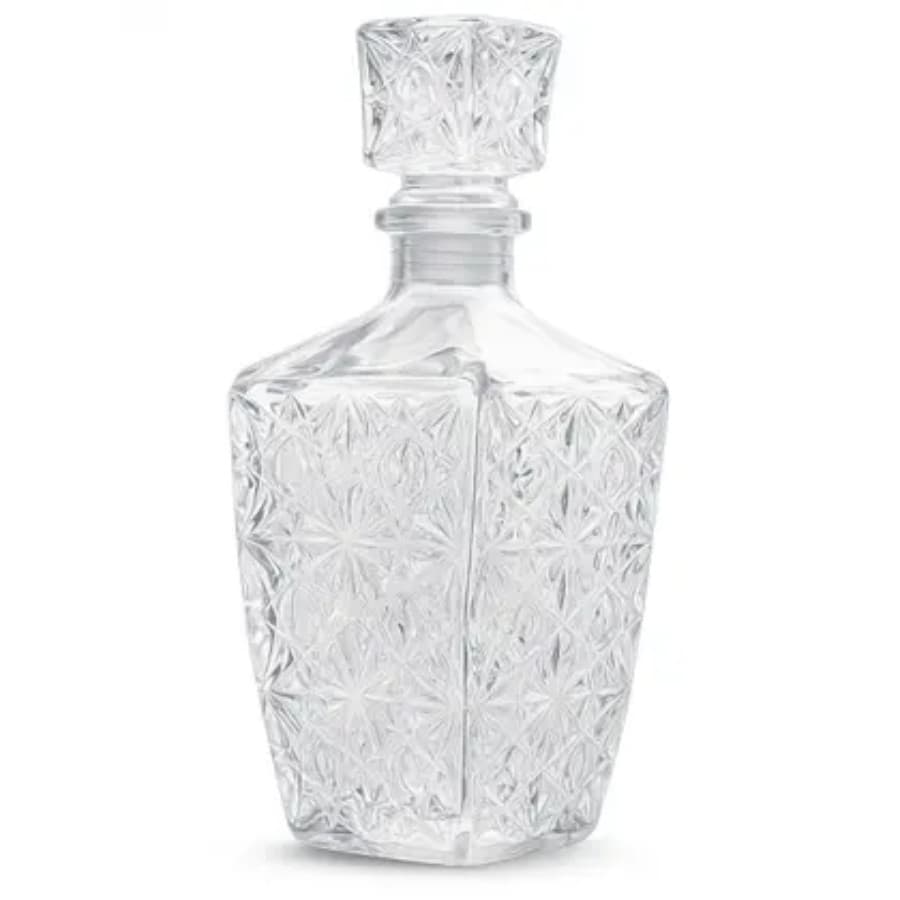 Garrafa Vidro Licoreira 320ml Cristal Lapidada Multiuso Decoração Galheteiro Luxo Elegante
