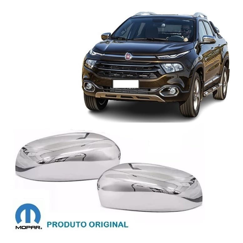 Par Capa Retrovisor Fiat Toro Cromada Encaixe Original