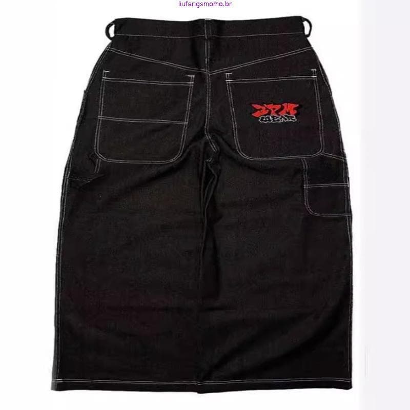 Calças Jeans Largas Y2K Rua para Mulheres 2026 Novas Hip Hop Casuais Soltas Rock Perna Larga Streetwear FXCL