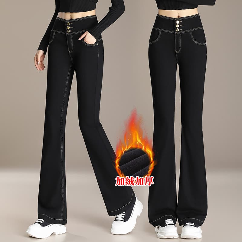 Zhengzhou calças femininas contador genuíno Jeans feminino 2025 novo estilo moda na moda calças de lã feminina inverno p