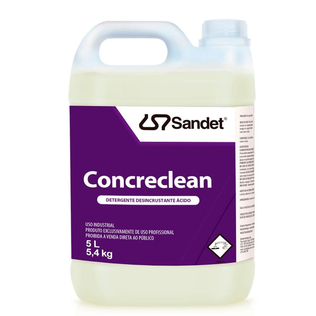 Detergente Desincrustante Concreclean 5l Sandet Caminhão Piso e Obra