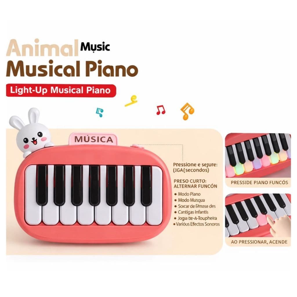 Mini Piano De Brinquedo Infantil Teclado Educativo Com Música teclado musical kidsIluminadas