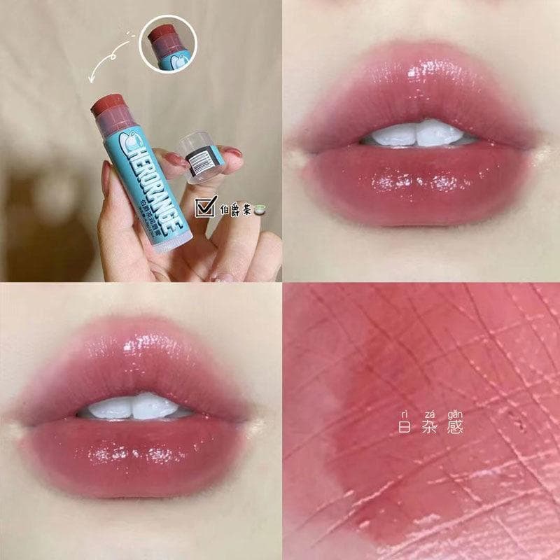 Toranja vermelha ~ cuidado duplo sabor frutado bálsamo labial batom colorido Base hidratante hidratante hidratante estud