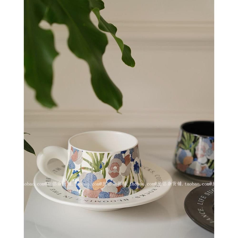 Jardim Designer cooperação Retro íris cerâmica copo pires xícara de café chá da tarde Latte copo presente AI