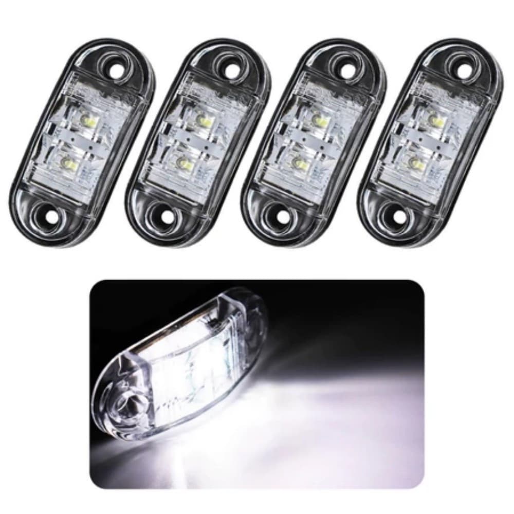 Kit 4 Luzes de Cortesia LED Prova d’Água 12V 24V | Ideal para Barcos, Lanchas, Navios e Veículos Marítimos